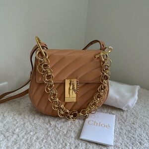 Chloe Drew Bijou 2 Way Shoulder Handbag Leather Blushy Pink. New. Authentic